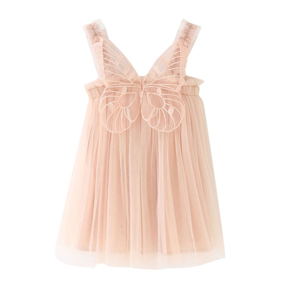 Lullu Girls Butterfly Wing Tulle Tutu Dress Birthday Party Princess Dress, Sizes 12M-6Y