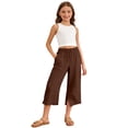 thumbnail image 1 of Lullu Girls Casual Capri Pants Elastic Waist Loose Comfy Cropped Pants, Sizes 5-15, 1 of 6