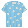 thumbnail image 1 of Lullu Girls Casual Flower Print Short Sleeve T-Shirt Summer Crew Neck T Shirt, Sizes 8-9, 1 of 3