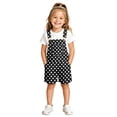 thumbnail image 1 of Lullu Girls Cute Polka Dots Short Overalls Casual Romper with Pockets, Black, Sizes 4-13, 1 of 8