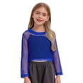 thumbnail image 1 of Lullu Girls Fishnet Hollow Out Long Sleeve T-Shirt Trendy Breathable T Shirt, Sizes 5-16, 1 of 7