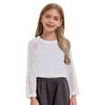thumbnail image 1 of Lullu Girls Fishnet Hollow Out Long Sleeve T-Shirt Trendy Breathable T Shirt, Sizes 5-16, 1 of 5