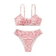thumbnail image 1 of Lullu Girls Floral Print Bikini Set High Waisted Swimsuit Beach Bathing Suits, 2-Piece, 1 of 4