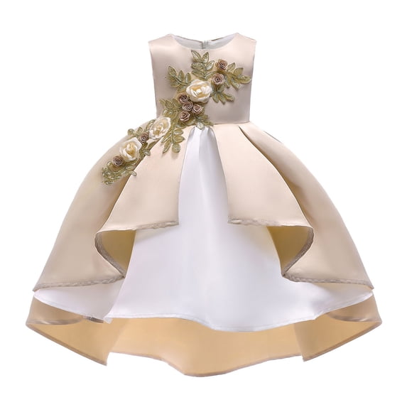 Lullu Girls Formal Dress Sleeveless Flower Birthday Party Dress Pageant Gown, Sizes 2-8