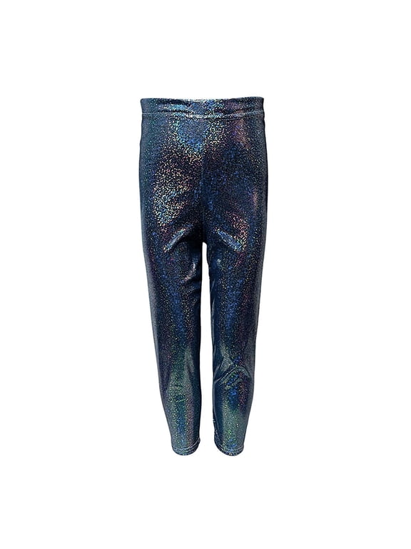 Girls Glitter Sequin Leggings Shiny Stretch Dance Tights Dancewear Pants