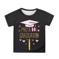 thumbnail image 1 of Lullu Girls Graduation Short Sleeve T Shirt Letter Graphic Round Neck T-Shirt, Sizes 3-13, 1 of 3