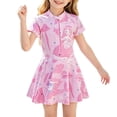 thumbnail image 1 of Lullu Girls Half Zip Short Sleeve Rashguard Swim Dress One-Piece Swimsuit with UPF50+, 1 of 6