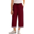 thumbnail image 1 of Lullu Girls High Rise Cropped Pants Casual Straight Leg Loose Comfort Pants, Sizes 5-14, 1 of 3