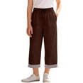 thumbnail image 1 of Lullu Girls High Rise Cropped Pants Casual Straight Leg Loose Comfort Pants, Sizes 5-14, 1 of 3