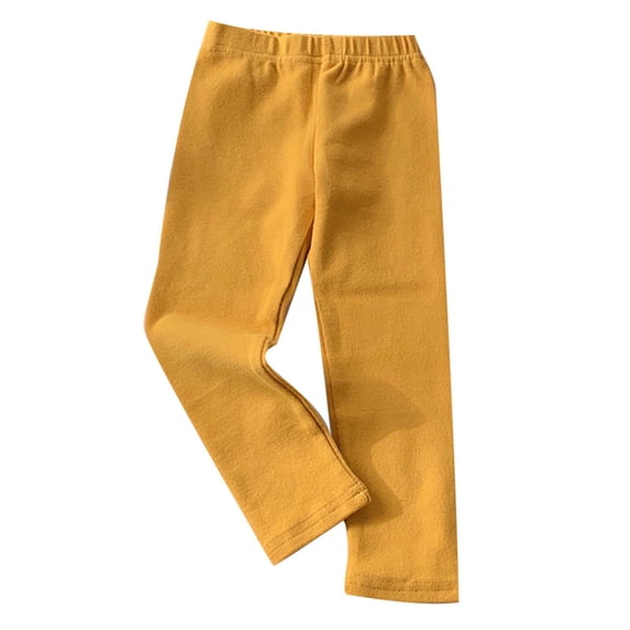 Lullu Girls Knit Cotton Pull On Pants Casual Solid Straight Fit Stretch Pants, Sizes 0-10