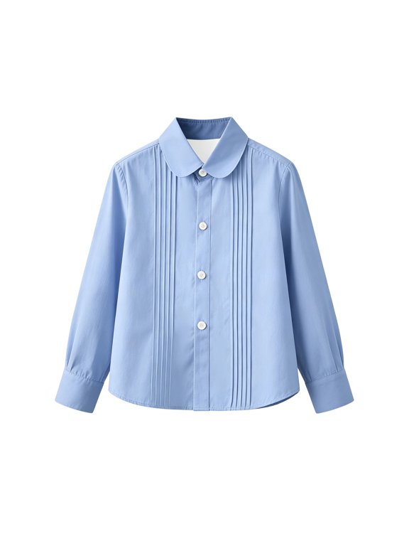 Girls Long Sleeve Button Down Shirt Casual School Uniform Shirt Top