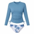 thumbnail image 1 of Lullu Girls Long Sleeve Rash Guard 2-Piece Swimsuit Beach UPF 50+ Bathing Suit, Sizes 6-14, 1 of 3