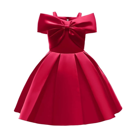 Lullu Girls Off Shoulder Formal Dress Pleated Birthday Princess Dress Party Gown