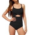 thumbnail image 1 of Lullu Girls One-Piece Swimsuit Cut Out Stretch Bathing Suit UPF50+ Swimwear, Sizes 7-16, 1 of 5