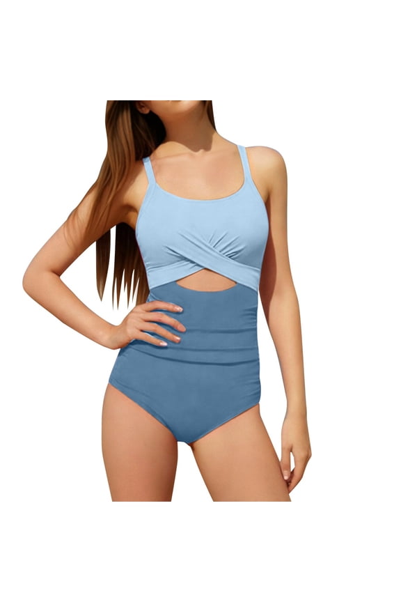 Girls One-Piece Swimsuit Cut Out Stretch Bathing Suit UPF50+ Swimwear, Sizes 7-16