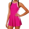 thumbnail image 1 of Lullu Girls One-Piece Swimsuit Swim Dress Sleeveless UPF 50+ Bathing Suit with Built-In Shorts, Size 9-10, 1 of 4