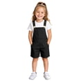 thumbnail image 1 of Lullu Girls Overalls Summer Unisex Adjustable Straps Romper with Pocket, Black, Sizes 4-13, 1 of 8