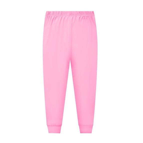 Lullu Girls Pajama Pants Kids Unisex Solid Elastic Waist Sleep Pants Bottoms, Sizes 2-12