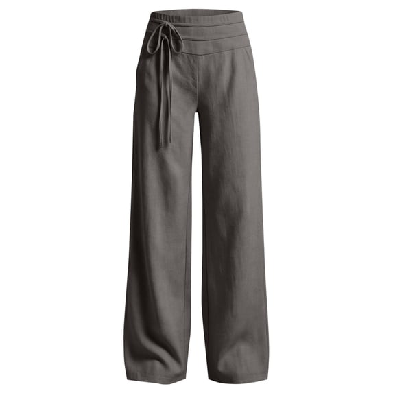 Lullu Girls Palazzo Pants Elastic Waist Drawstring Loose Straight Leg Trousers, Sizes 4-13