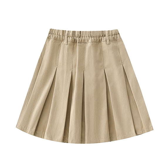 Lullu Girls Pleated A Line Skort Belted School Skirt with Built-In Shorts, Sizes 3-16