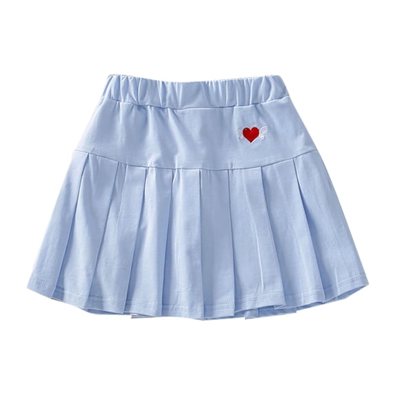 Lullu Girls Pleated High Waisted Athletic Skort Casual Tennis Skater Skirt, Sizes 3-10