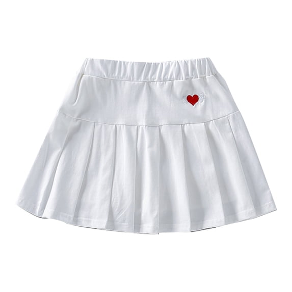 Lullu Girls Pleated High Waisted Athletic Skort Casual Tennis Skater Skirt, Sizes 3-10