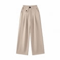thumbnail image 1 of Lullu Girls Pleated Suit Pants Elastic Waist Loose Straight Leg Dress Pants, Sizes 14-16, 1 of 3