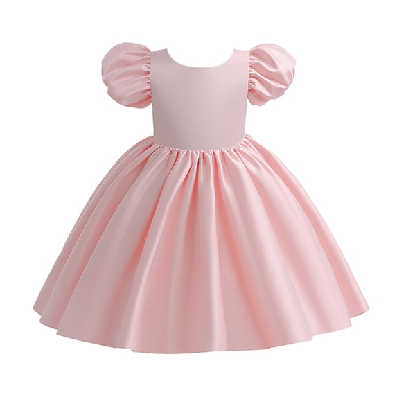 Lullu Girls Puff Sleeve Wedding Party Dress Birthday Pageant Princess Dress, Sizes 3-10