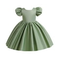 thumbnail image 1 of Lullu Girls Puff Sleeve Wedding Party Dress Birthday Pageant Princess Dress, Sizes 3-10, 1 of 8