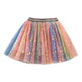 thumbnail image 1 of Lullu Girls Rainbow Layered Tutu Skirt High Waisted Party A-Line Tulle Skirt, Sizes 2-10, 1 of 3