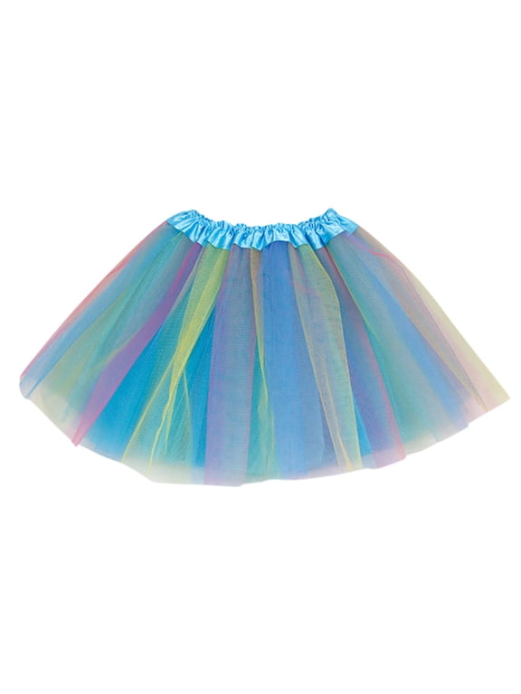 Girls Rainbow Princess Tutu Skirt Multicolor Party Ballet Dance Tulle Skirt