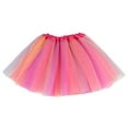 thumbnail image 1 of Lullu Girls Rainbow Princess Tutu Skirt Multicolor Party Ballet Dance Tulle Skirt, 1 of 4