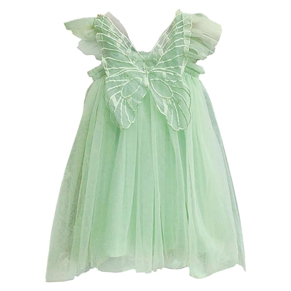 Lullu Girls Ruffle Sleeveless A Line Tutu Dress Mesh Tulle Party Princess Dress, Sizes 1-7