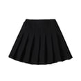thumbnail image 1 of Lullu Girls School Uniform Pleated Skort Elastic Waist A Line Skirt, Black, Sizes 3-16, 1 of 3