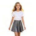 thumbnail image 1 of Lullu Girls Sequin Metallic Skater Skirt Glitter Dance Party Skirts, Black, Sizes 2-18, 1 of 3