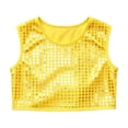 thumbnail image 1 of Lullu Girls Sequins Crop Top Shiny Stage Performance Dance Round Neck Tank Tops, 1 of 3
