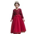 thumbnail image 1 of Lullu Girls Sequins Long Sleeve Formal Dress Wedding Birthday Party Dress Gown, Sizes 4-15, 1 of 8