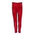 thumbnail image 1 of Lullu Girls Shiny Metallic Leggings High Waisted Dance Stage Performance Pants, Size 3-10, 1 of 4