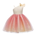 thumbnail image 1 of Lullu Girls Shiny One Shoulder Dress Sleeveless Birthday Party Princess Dress, Sizes 1-9, 1 of 4