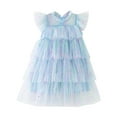 thumbnail image 1 of Lullu Girls Shiny Sleeveless Rainbow Tutu Dress Birthday Party Princess Dress, Sizes 1-9, 1 of 5