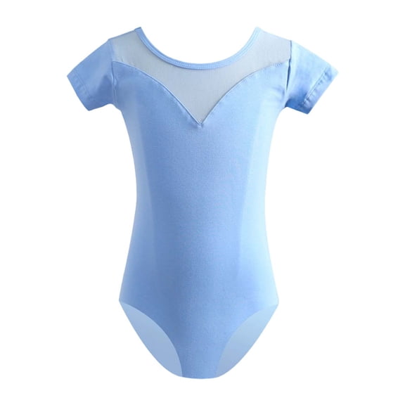 Lullu Girls Short Sleeve Ballet Dance Leotard Ballerina Gymnastics Leotard, Sizes 1-15