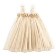 thumbnail image 1 of Lullu Girls Sleeveless Strap Tulle Dress Flowers Solid Tutu Dress Summer Princess Dresses, 1 of 5