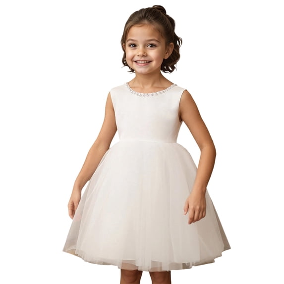 Lullu Girls Sleeveless Tutu Princess Dress Birthday Party Pageant Evening Gown