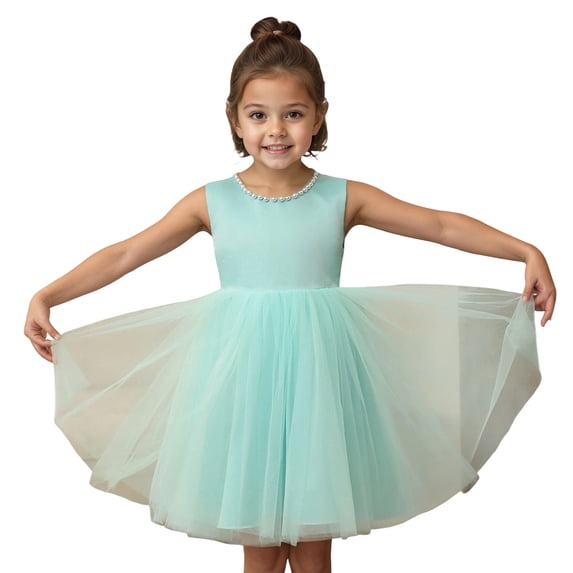 Lullu Girls Sleeveless Tutu Princess Dress Birthday Party Pageant Evening Gown