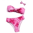 thumbnail image 1 of Lullu Girls Strapless Bikini Set Summer Flower Print Beach Swimsuit, 2-Piece, Sizes 7-16, 1 of 7