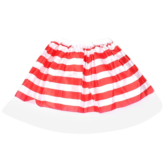 Lullu Girls Striped High Waisted Tutu Skirt Birthday Party Performance Mesh Skirt