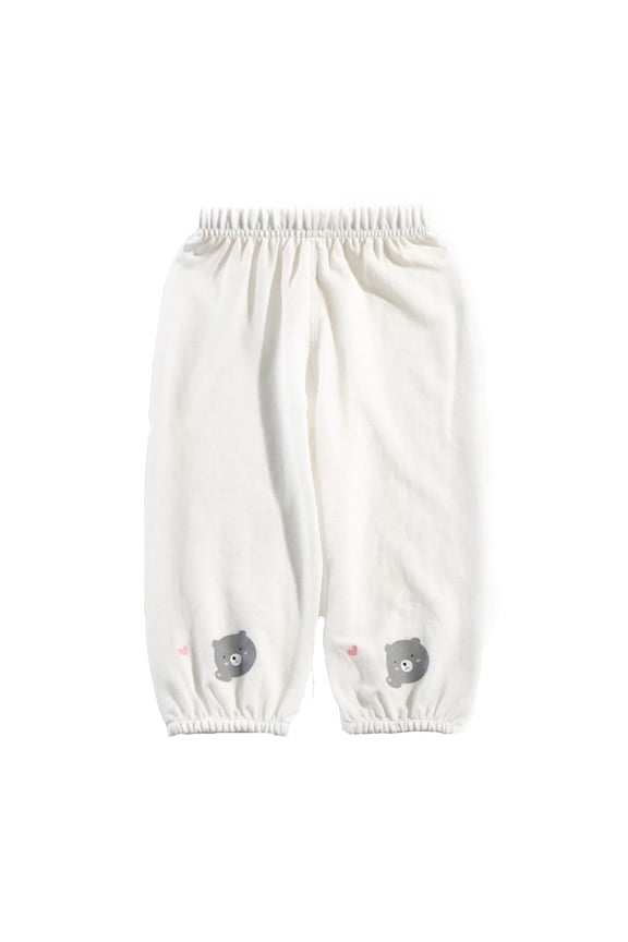 Girls Summer Breathable Pants Casual Cartoon Animal Print Pull On Pants, Sizes 6M-5T