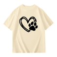 thumbnail image 1 of Lullu Girls Summer Short Sleeve T Shirt Cute Puppy Heart Print T-Shirt Tee, Sizes 3-14, 1 of 3