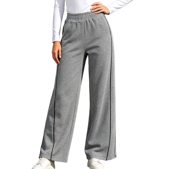 Lullu Girls Sweatpants Casual Athletic Straight Leg Jogger Pants Activewear, Sizes 5-14