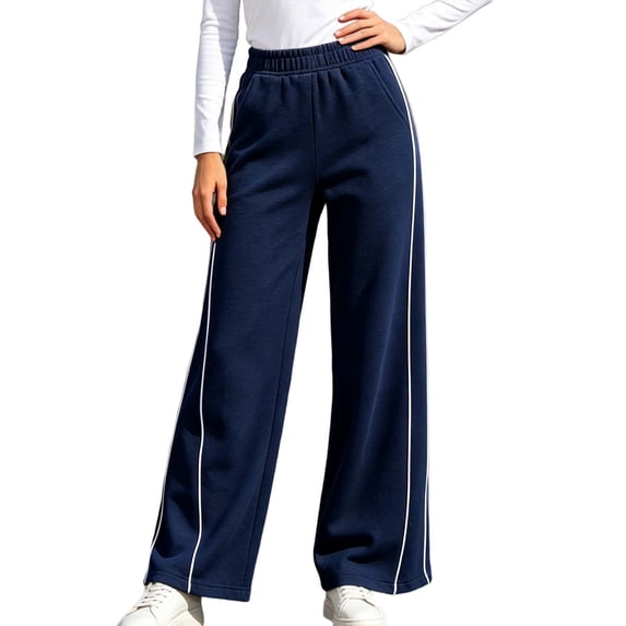 Lullu Girls Sweatpants Casual Athletic Straight Leg Jogger Pants Activewear, Sizes 5-14